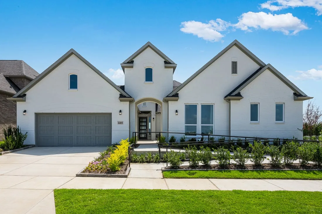 Taylor Morrison Courtney model exterior in The Ranch at Uptown Celina 70s