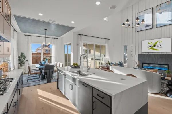 Kitchen with a large island in the Hudson model at 6801 Baxley Road