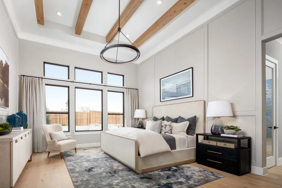 Primary bedroom in the Luxembourg model at Oakbridge Crossing