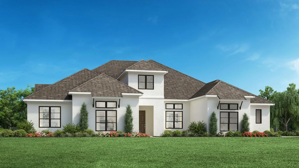 Toll Brothers rendering of the single-story Bamburgh Transitional exterior