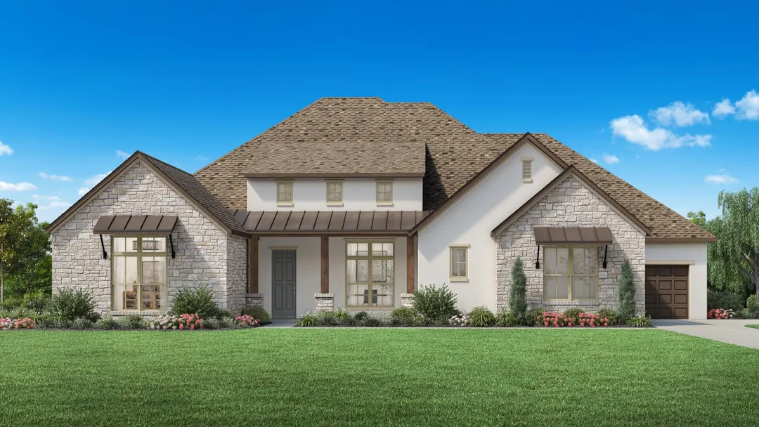 Alnwick Hill Country single-story design rendering for Ridge Pointe Estates
