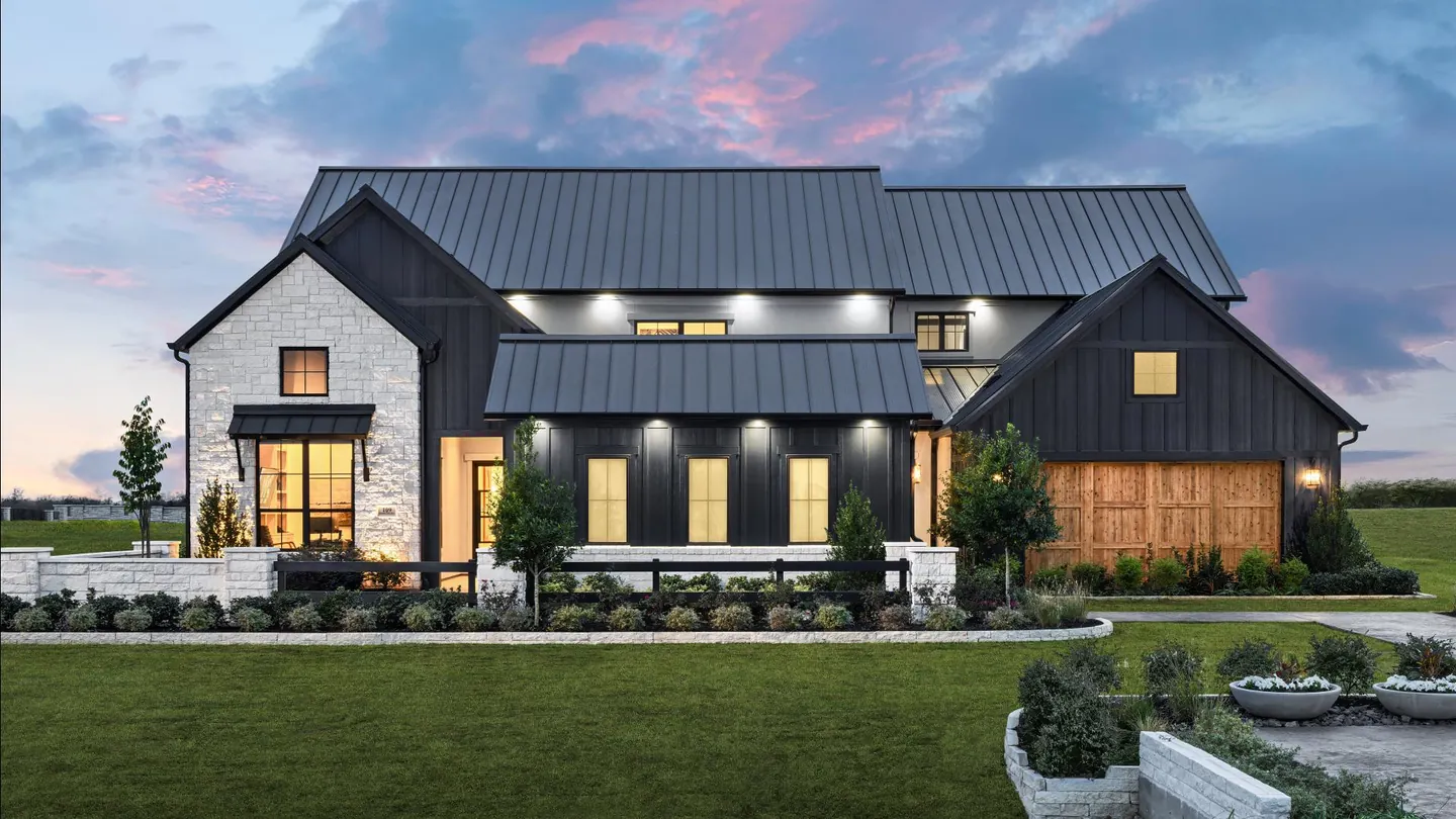 Henson Farmhouse model home exterior at Toll Brothers at Ridge Pointe Estates
